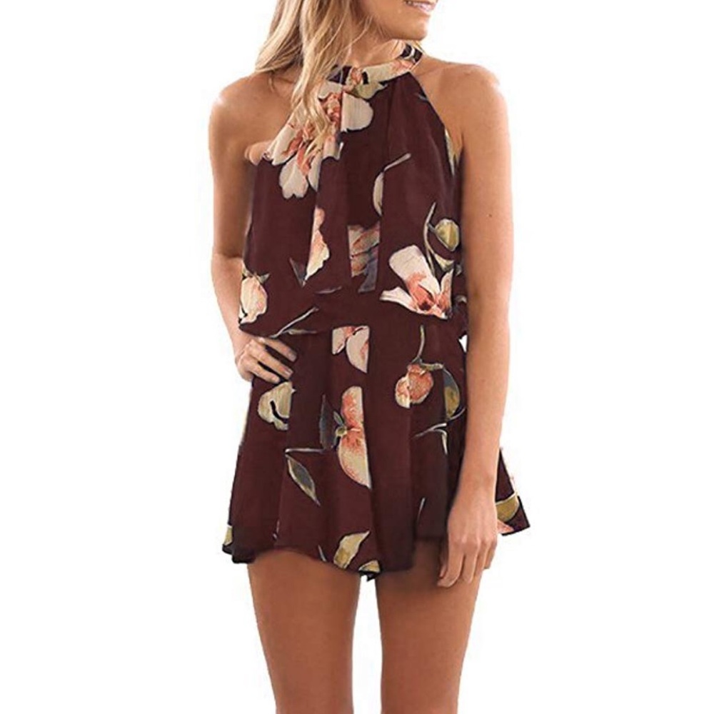 High neck romper